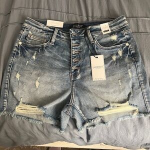 Judy Blue Denim shorts, size Large, new with tags